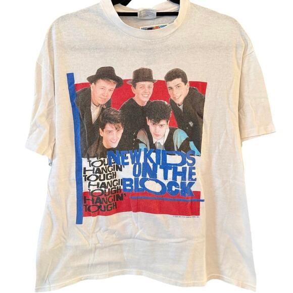 Vintage 80s New Kids on the Block 1989 Hangin’ Tough Single Stitch Shirt Large - Picture 1 of 4